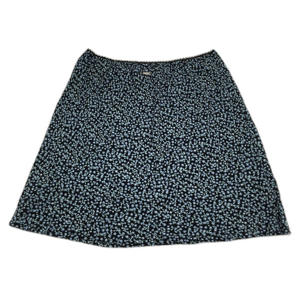 Ghanda Navy Perry Blue Floral Black Mini Slip Skirt Ladies Size Medium