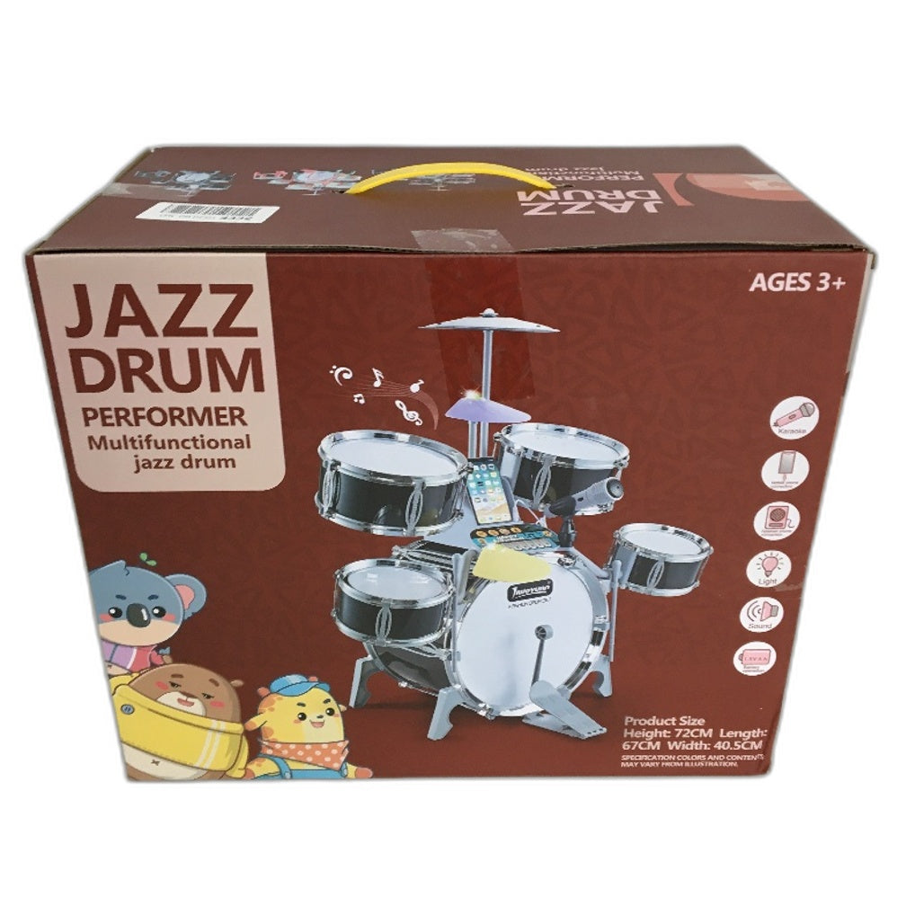 Children's Jazz Black Electric Drum Instrument Toy Set for Ages 3 Up NEW