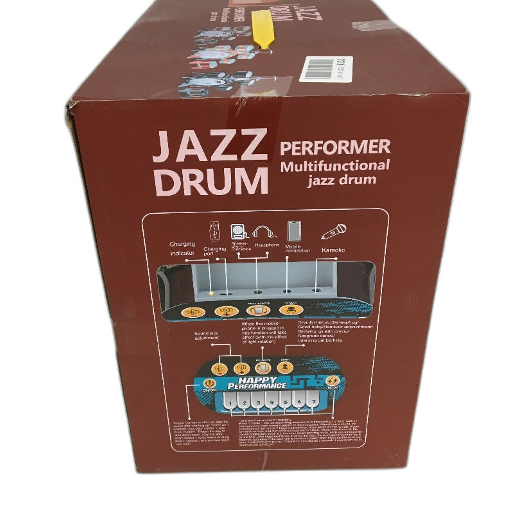 Children's Jazz Black Electric Drum Instrument Toy Set for Ages 3 Up NEW