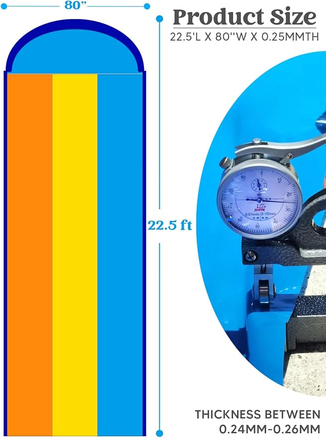 Sloosh 22.5 Feet Triple Backyard Water Slide with 3 Inflatable Body Boards DEMO