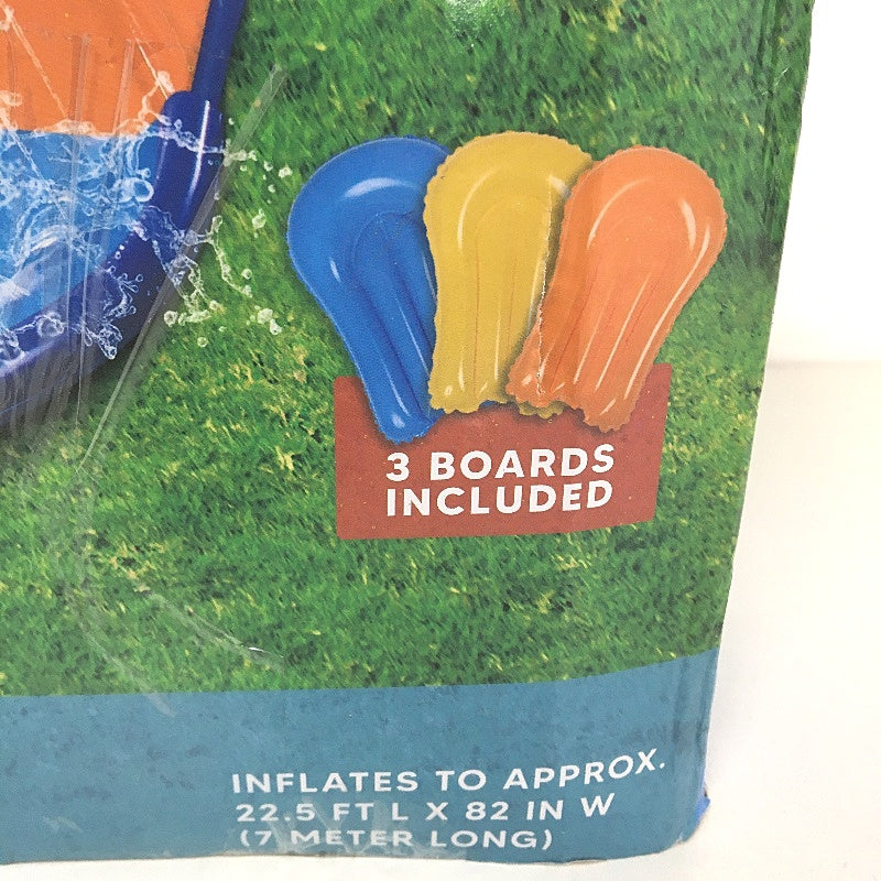 Sloosh 22.5 Feet Triple Backyard Water Slide with 3 Inflatable Body Boards DEMO