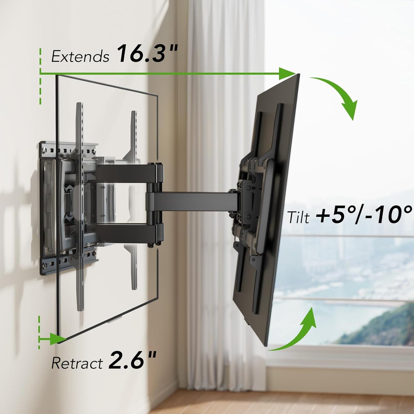 AX WABER AX01MB01 Full Motion Wall Mount Bracket for 32-85 Inch 400x400mm NEW
