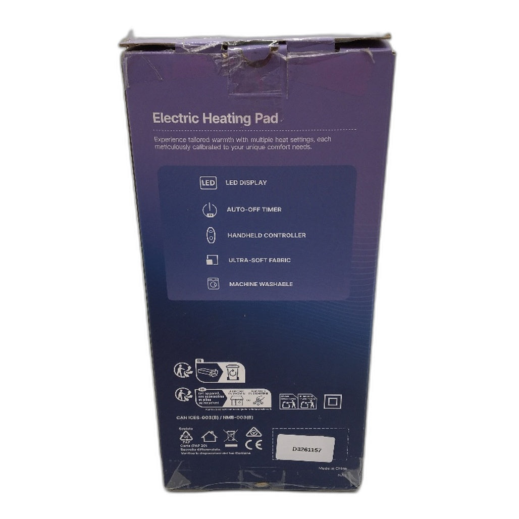 Renpho Fast Heating Electric Plush Heating Pad in Gray 61x31cm NEW