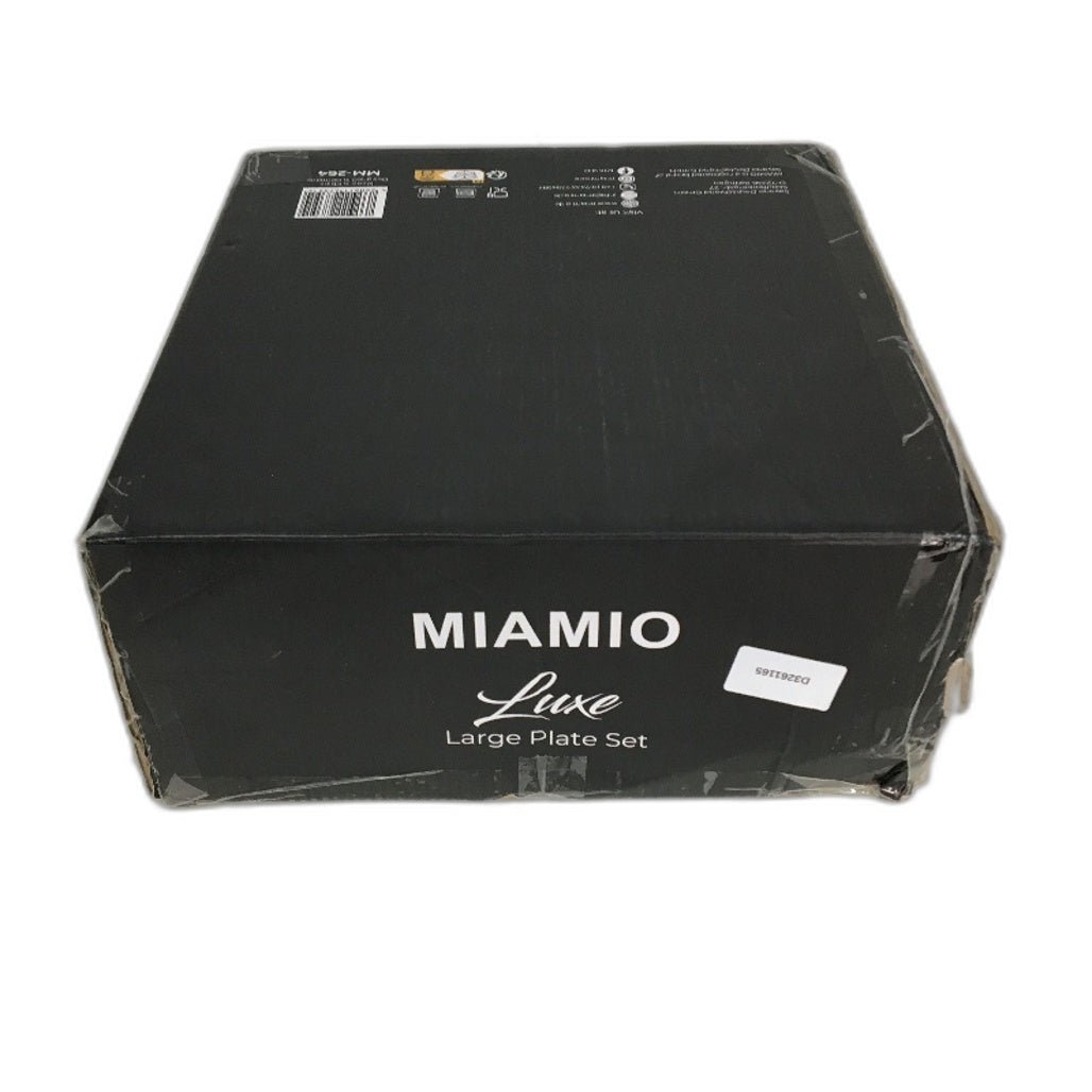 MIAMIO 4 Piece Luxe Collection 26cm White Ceramic Dinner Plates Set NEW