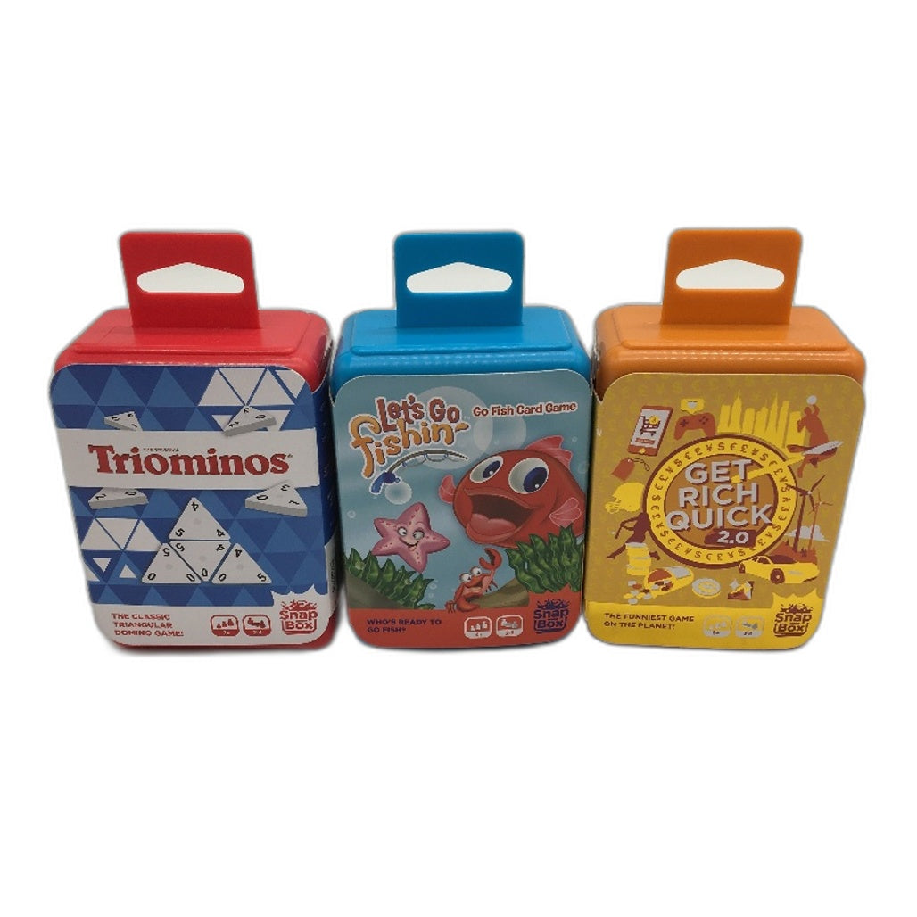 Travel Card Games 3PCS Bundle Triominos Get Rich Quick & Lets Go Fishing NEW