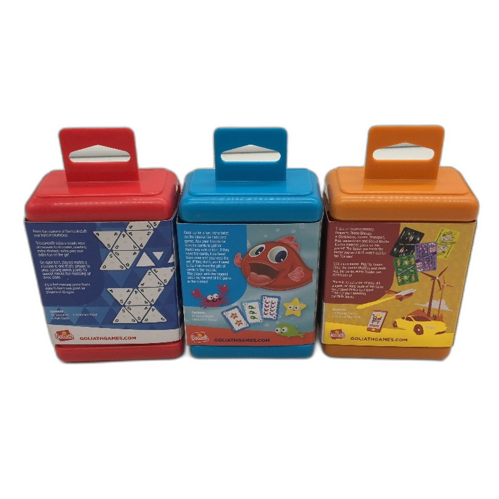 Travel Card Games 3PCS Bundle Triominos Get Rich Quick & Lets Go Fishing NEW