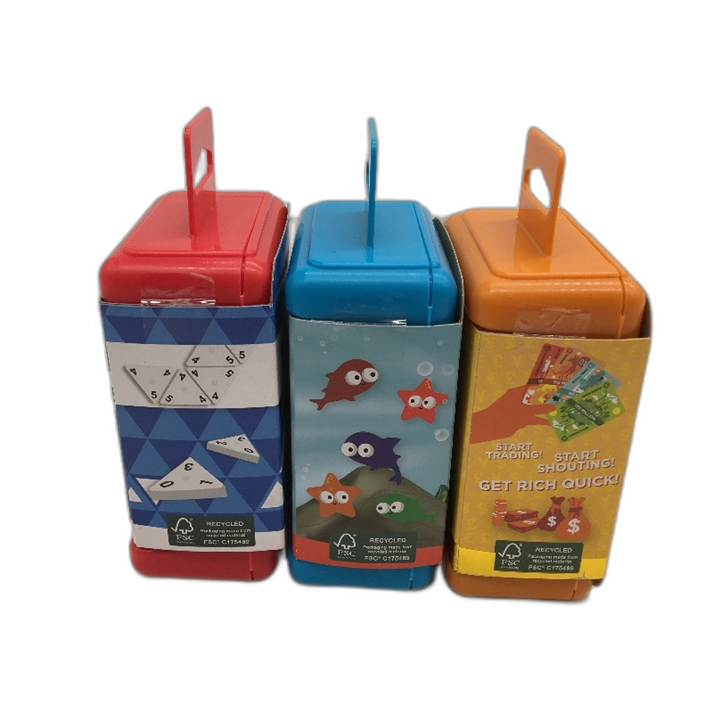 Travel Card Games 3PCS Bundle Triominos Get Rich Quick & Lets Go Fishing NEW