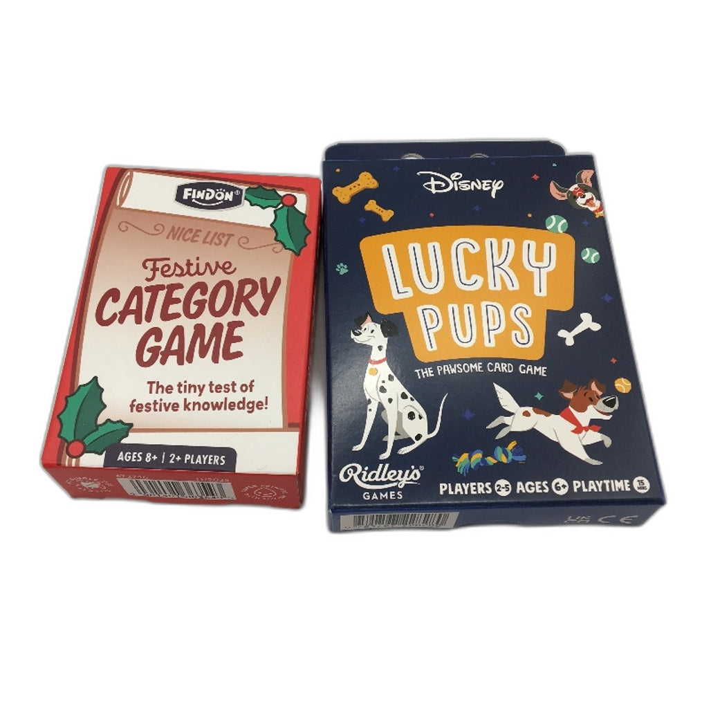 Mini Travel Size Card Games 4PC Bundle Triominos Fishing Festive Lucky Pups NEW