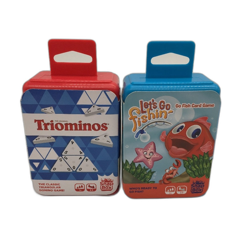 Mini Travel Size Card Games 4PC Bundle Triominos Fishing Festive Lucky Pups NEW