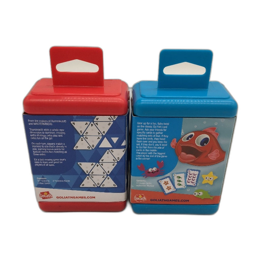 Mini Travel Size Card Games 4PC Bundle Triominos Fishing Festive Lucky Pups NEW