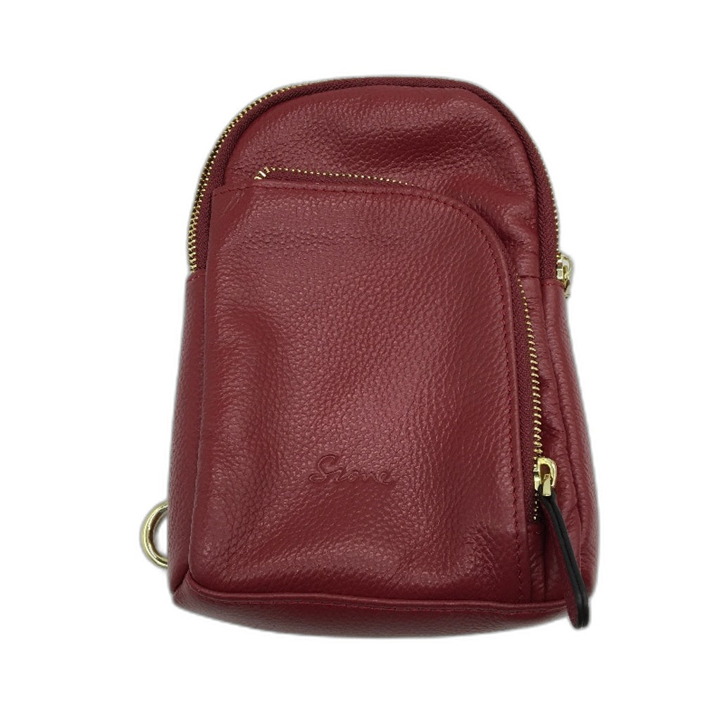 S ZONE Geniune Leather Anti Theft RFID Blocking Small Sling Shoulder Bag NEW