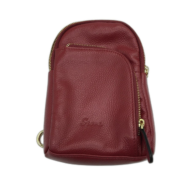 S ZONE Geniune Leather Anti Theft RFID Blocking Small Sling Shoulder Bag NEW