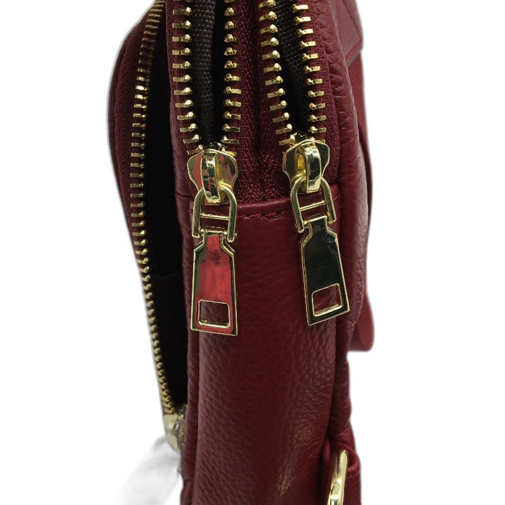 S ZONE Geniune Leather Anti Theft RFID Blocking Small Sling Shoulder Bag NEW