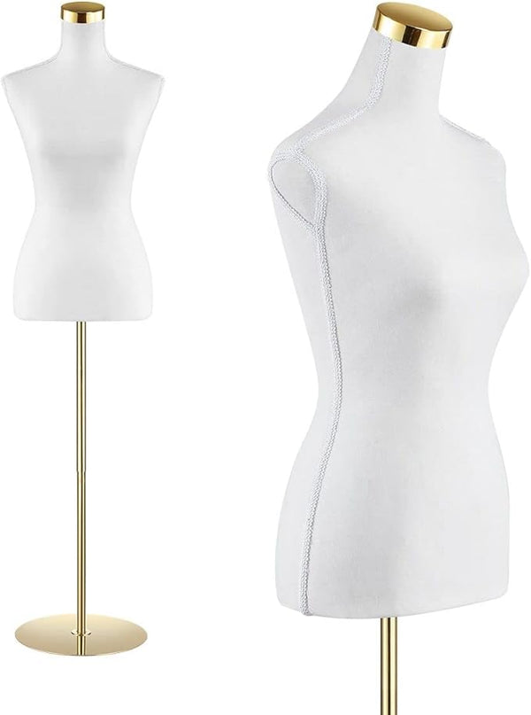 Female Mannequin Torso Display Stand Adjustable Golden Base For Dressmakers NEW