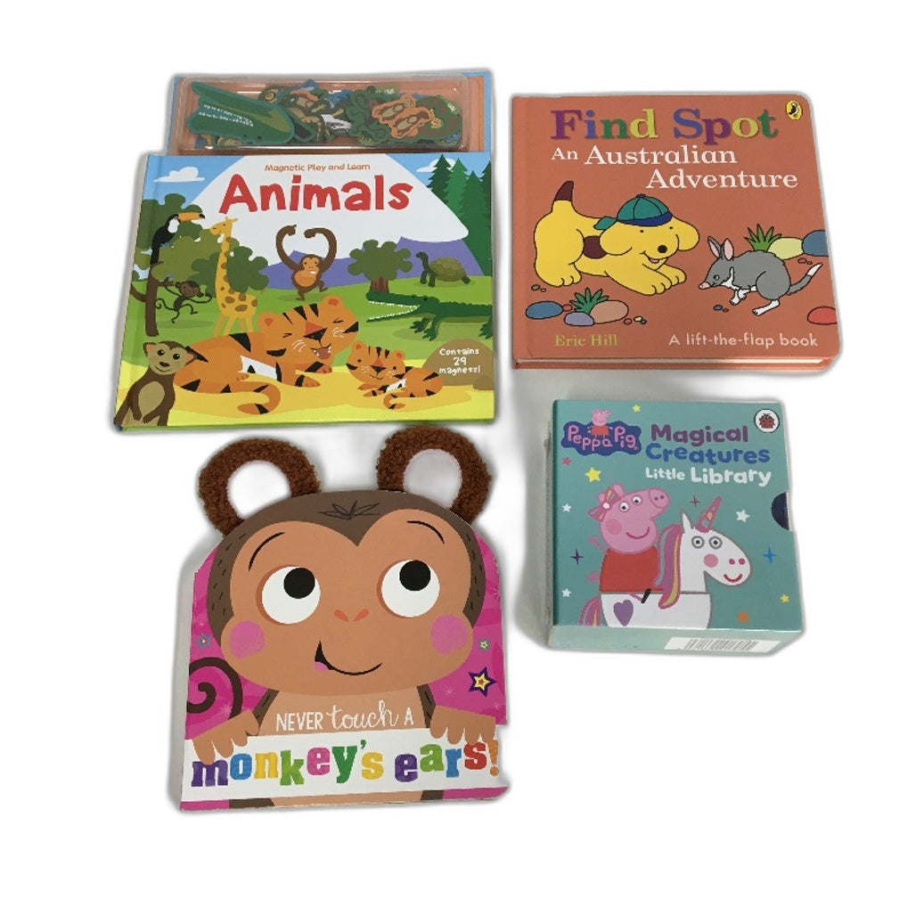 Kids Picture Book 4PC Bundle Storybooks Animals Activity Monkey Peppa Pig NEW