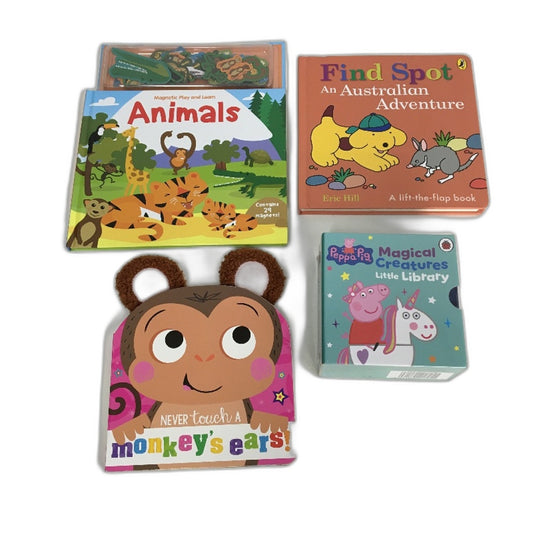 Kids Picture Book 4PC Bundle Storybooks Animals Activity Monkey Peppa Pig NEW