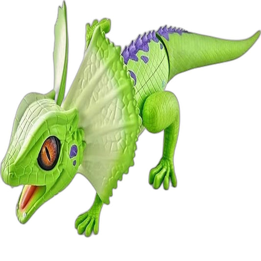 ZURU Robo Alive Frilled Neck Lizard Battery Powered Light Up Robot Toy Green NEW