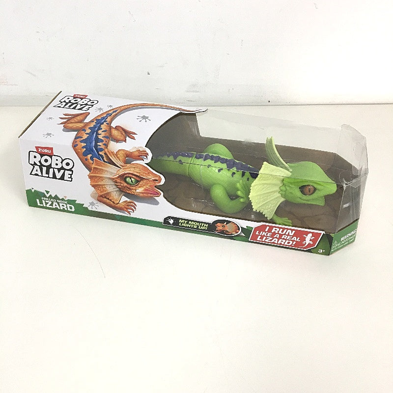 ZURU Robo Alive Frilled Neck Lizard Battery Powered Light Up Robot Toy Green NEW