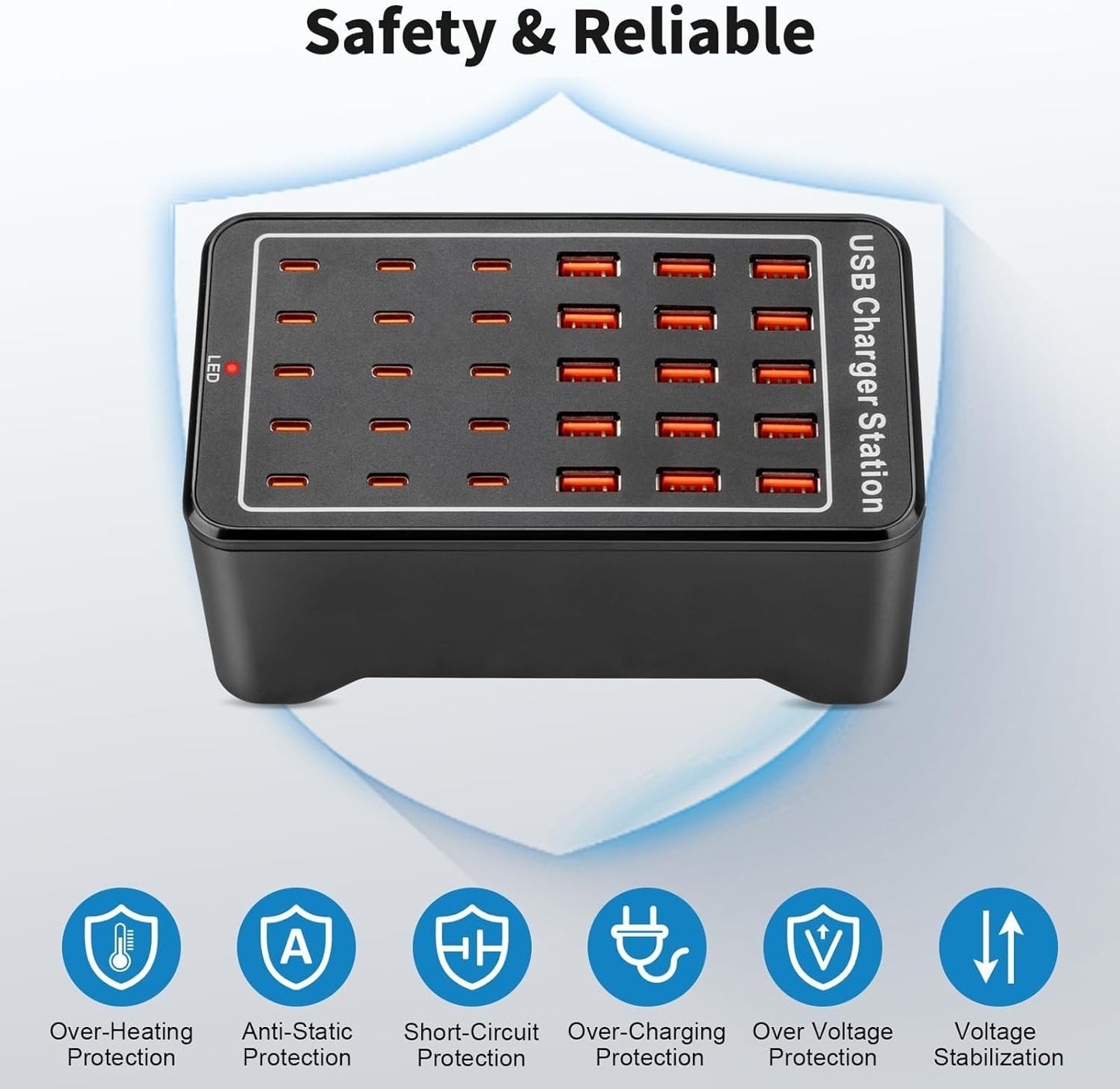 CyperEver 150W USB C Charger Block with 30 Ports for Fast Charging Online AU