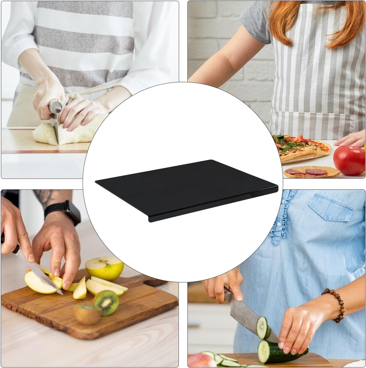 Generic Large Acrylic Cutting Board with Counter Lip for Cooking Online...