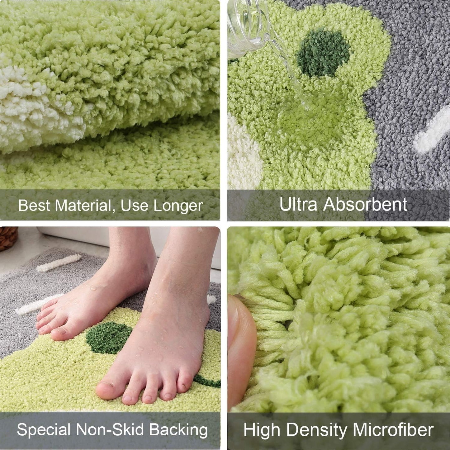 Ankah Luxury Shaggy Bath Mat Little Frog Design, High Absorbent, Australia...