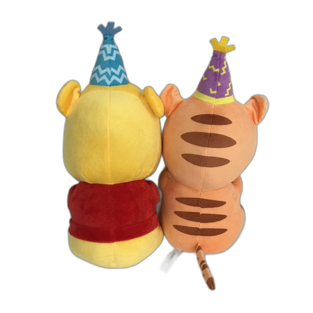 Winnie The Pooh & Tigger With Party Hat 2 Pack Soft Plush Toys Plushies NEW