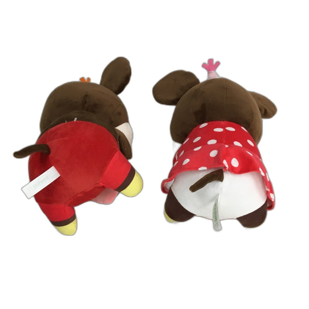 Mickey & Minnie Mouse With Party Hat 2 Pack Soft Plush Toys Plushies NEW