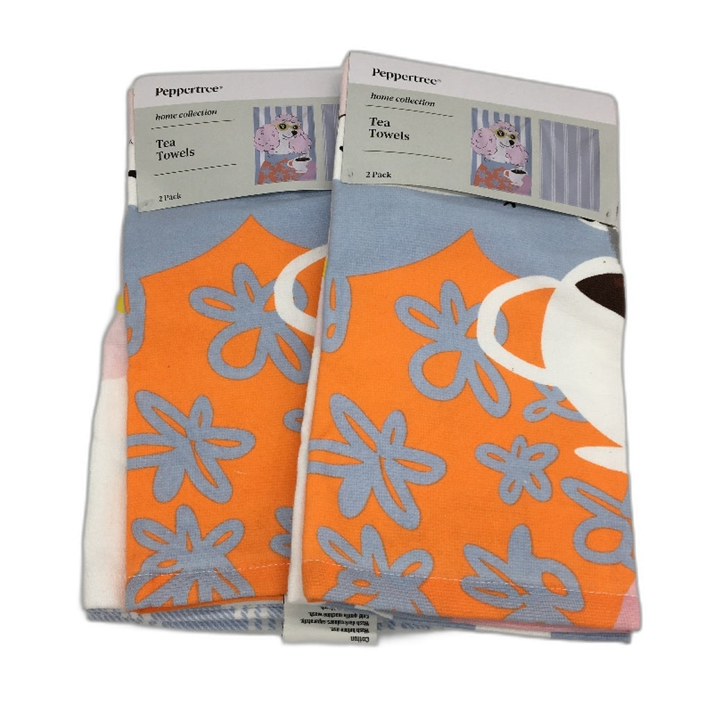 Peppertree 100% Cotton Mutlicoloured Dog Themed 3 x 2 Tea Towel Pack NEW