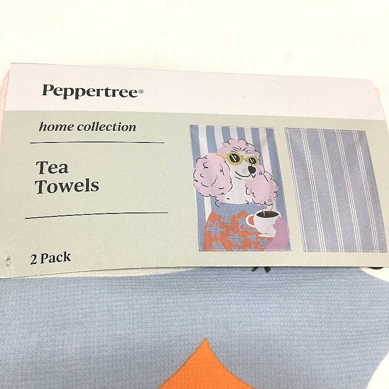Peppertree 100% Cotton Mutlicoloured Dog Themed 3 x 2 Tea Towel Pack NEW