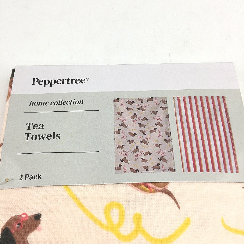 Peppertree 100% Cotton Mutlicoloured Dog Themed 3 x 2 Tea Towel Pack NEW