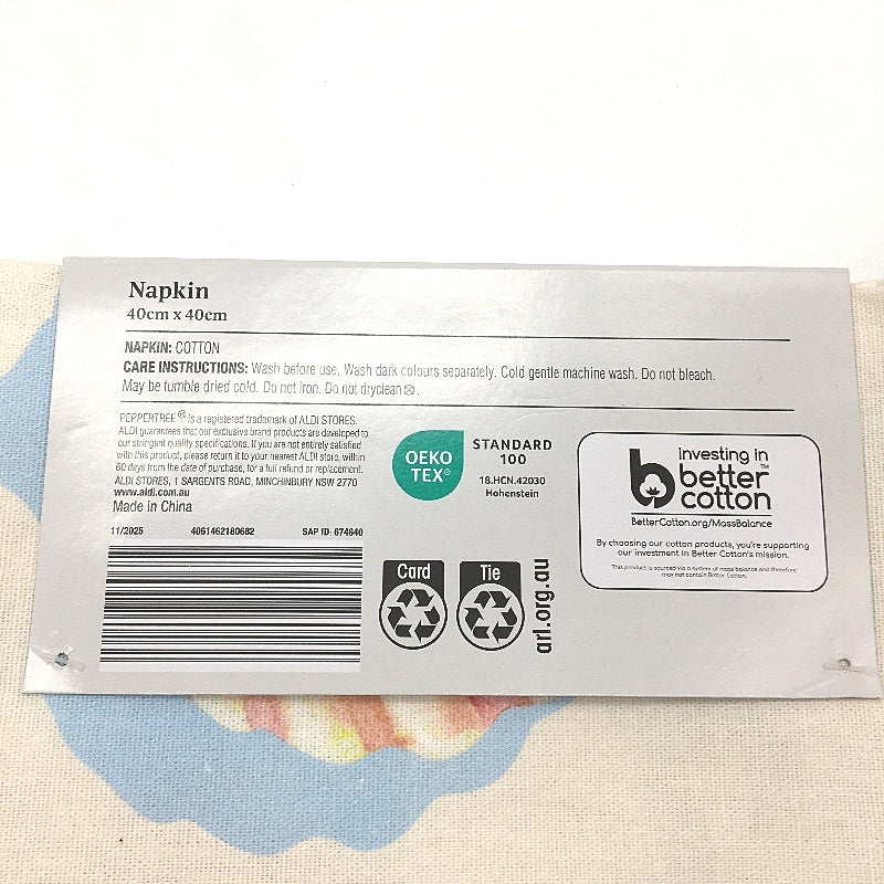Peppertree Beach Shell Cotton Rectangle Tablecloth 150x 228cm & 4 Napkins NEW