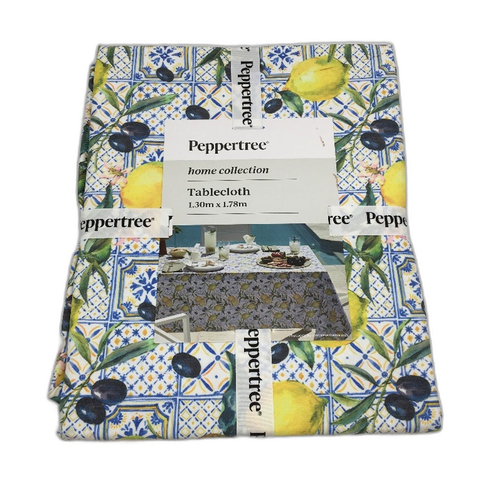 Peppertree Italian Alfresco Print 130x178cm Tablecloth & Pot Holder Pack NEW