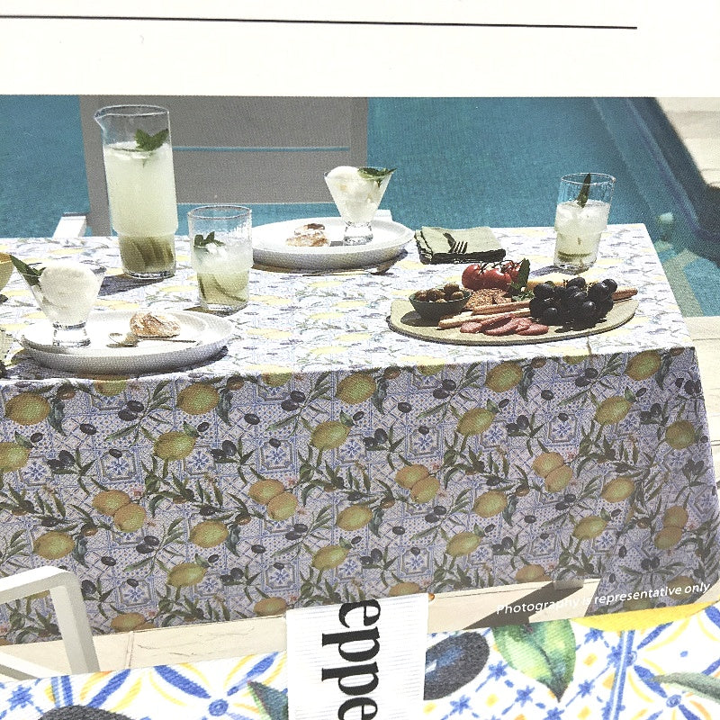 Peppertree Italian Alfresco Print 130x178cm Tablecloth & Pot Holder Pack NEW