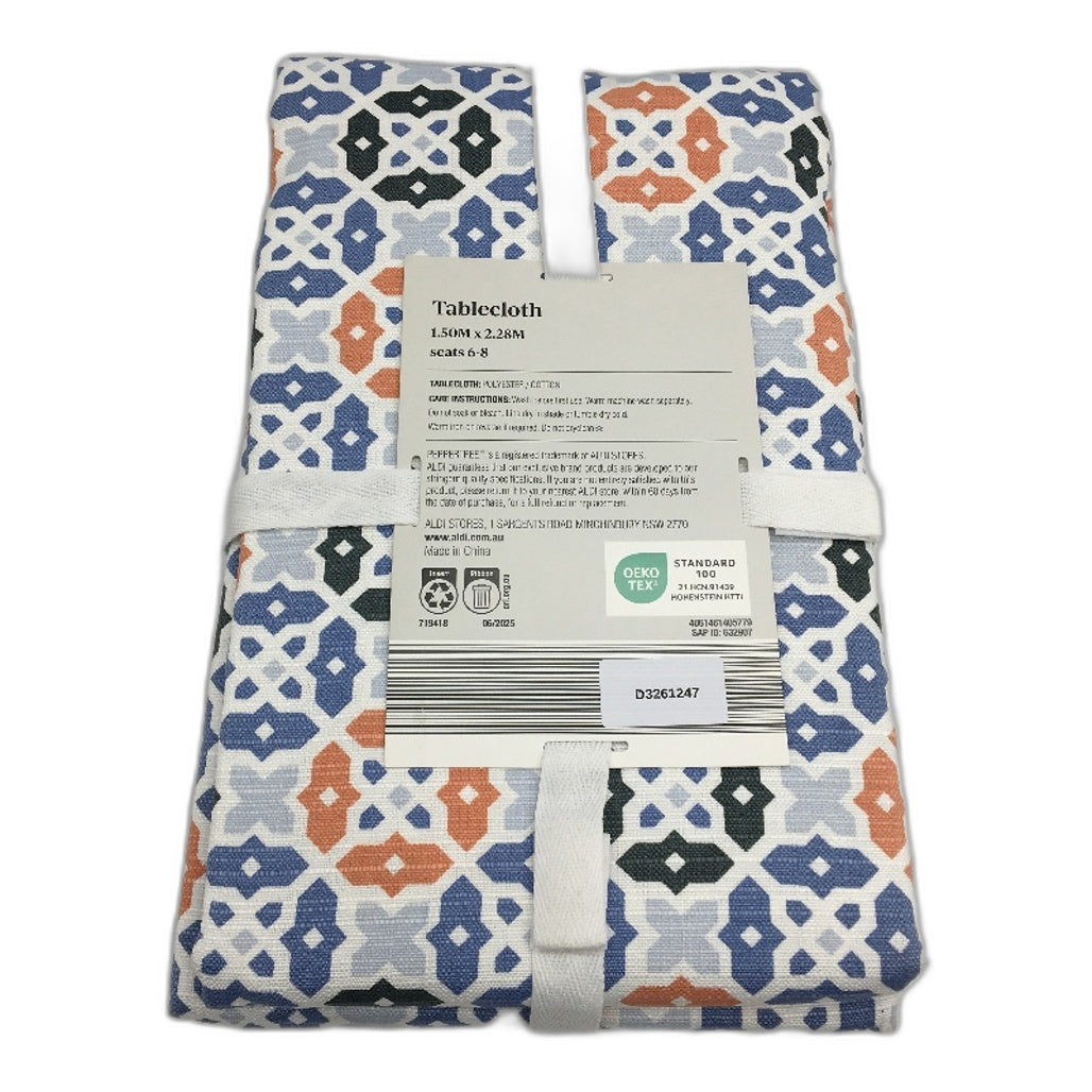 Peppertree Home Collection Aztec Print Rectangle Tablecloth 150 x 228cm NEW