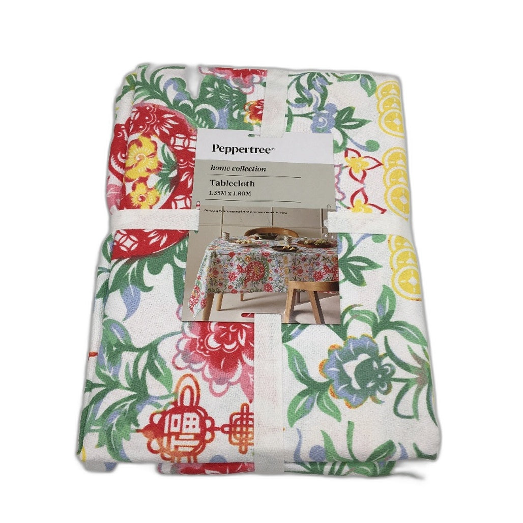 Peppertree Home Collection Oriental Rectangle Seat 4-6 Tablecloth 1.35 x1.8m NEW
