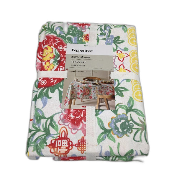 Peppertree Home Collection Oriental Rectangle Seat 4-6 Tablecloth 1.35 x1.8m NEW