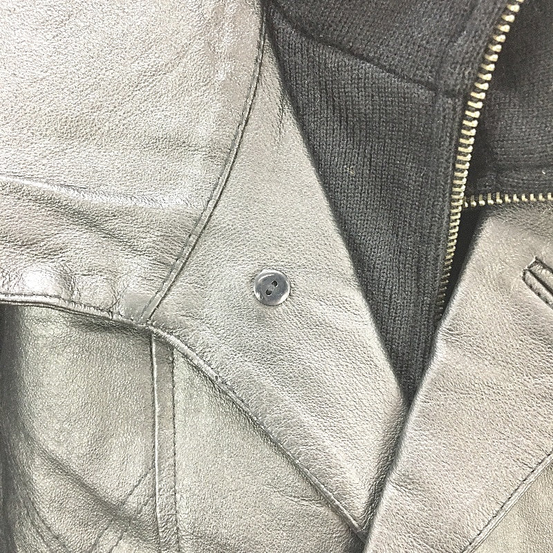 VINTAGE Clever Genuine Leather Fully Lined Zip & Button Outwear Coat Mens Size L