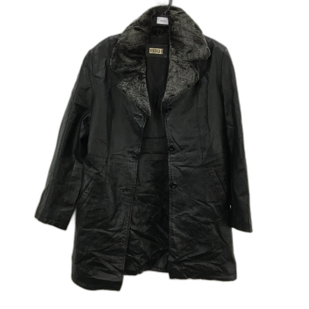 Yessica Genuine Leather Fully Lined Button Up Outwear Coat Ladies Size XS