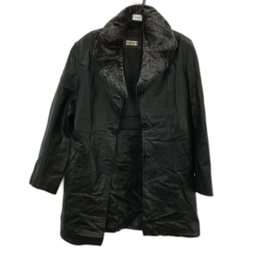 Yessica Genuine Leather Fully Lined Button Up Outwear Coat Ladies Size XS
