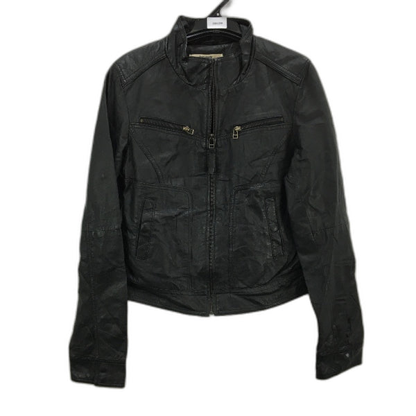 Just Jeans Genuine Leather Fully Lined Zip Up Biker Style Jacket Ladies Size 10