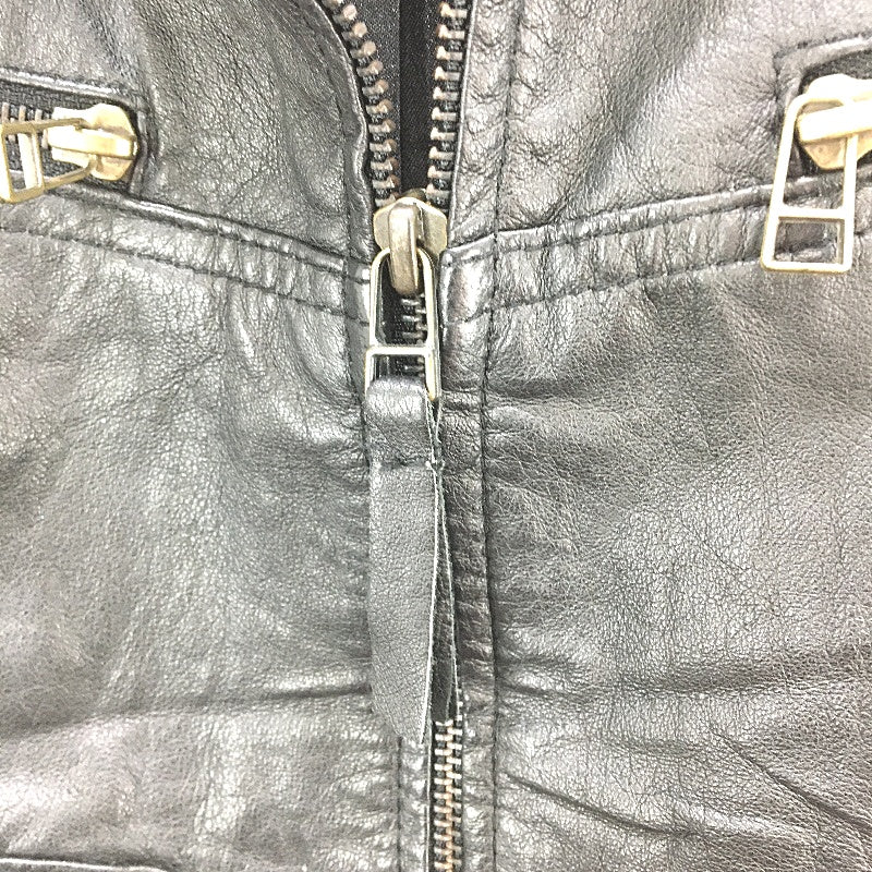 Just Jeans Genuine Leather Fully Lined Zip Up Biker Style Jacket Ladies Size 10