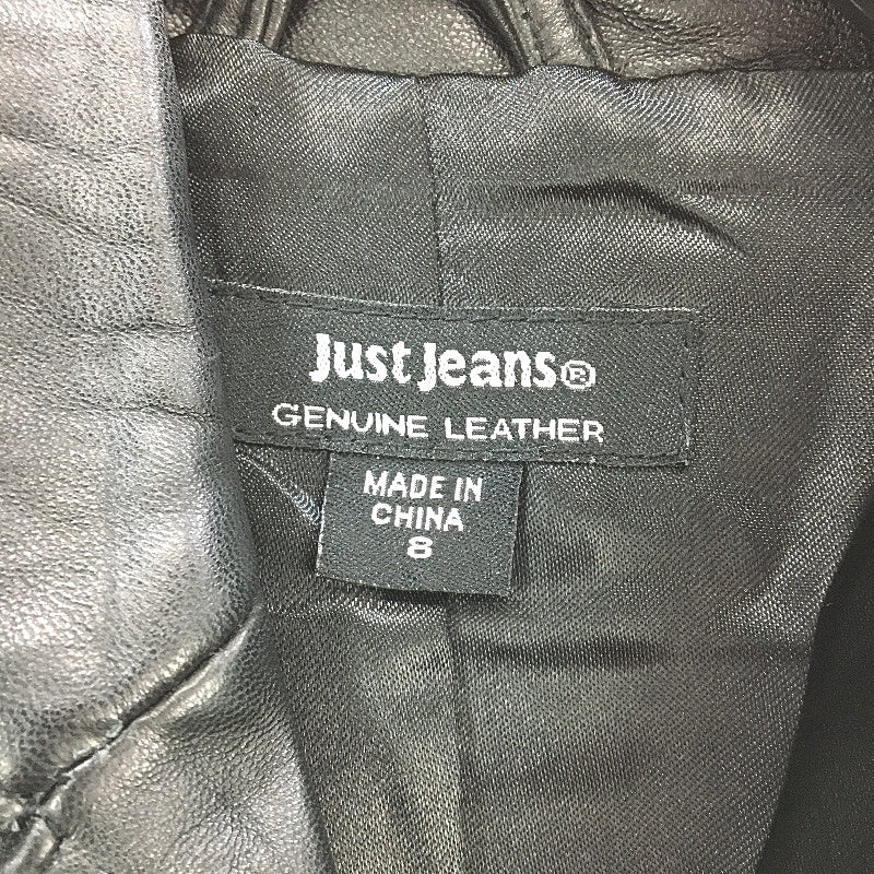 Just Jeans Genuine Leather Fully Lined Button Up Mid Length Jacket Ladies Size 8