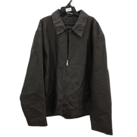 Taro Cash Chocoalte Brown Genuine Leather Fully Lined Zip Up Jacket Mens Size XL