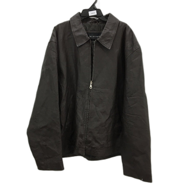 Taro Cash Chocoalte Brown Genuine Leather Fully Lined Zip Up Jacket Mens Size XL