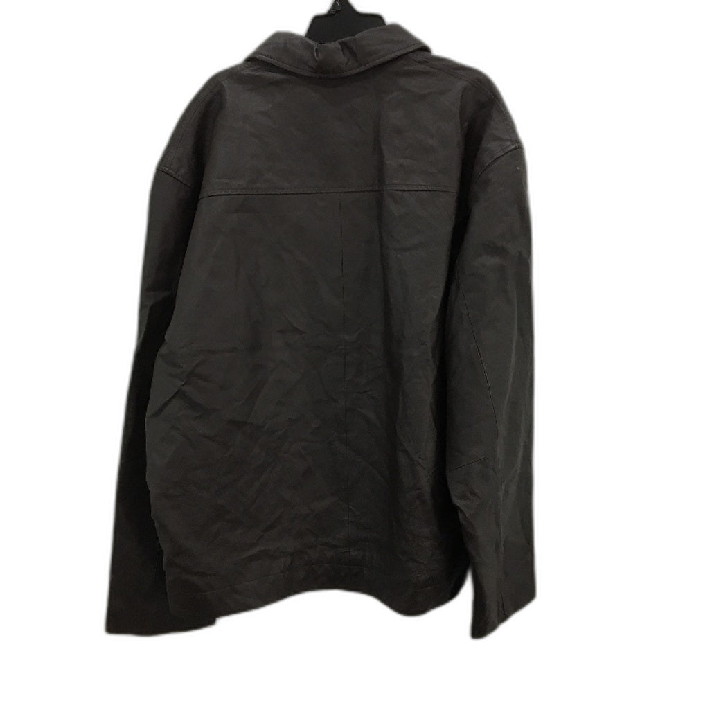 Taro Cash Chocoalte Brown Genuine Leather Fully Lined Zip Up Jacket Mens Size XL