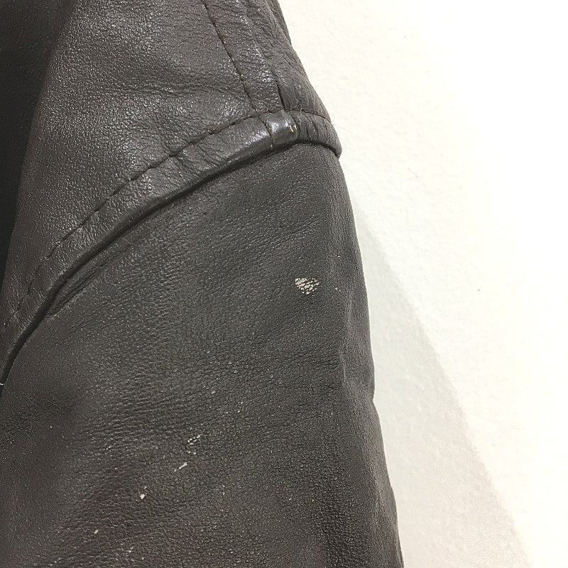 Taro Cash Chocoalte Brown Genuine Leather Fully Lined Zip Up Jacket Mens Size XL