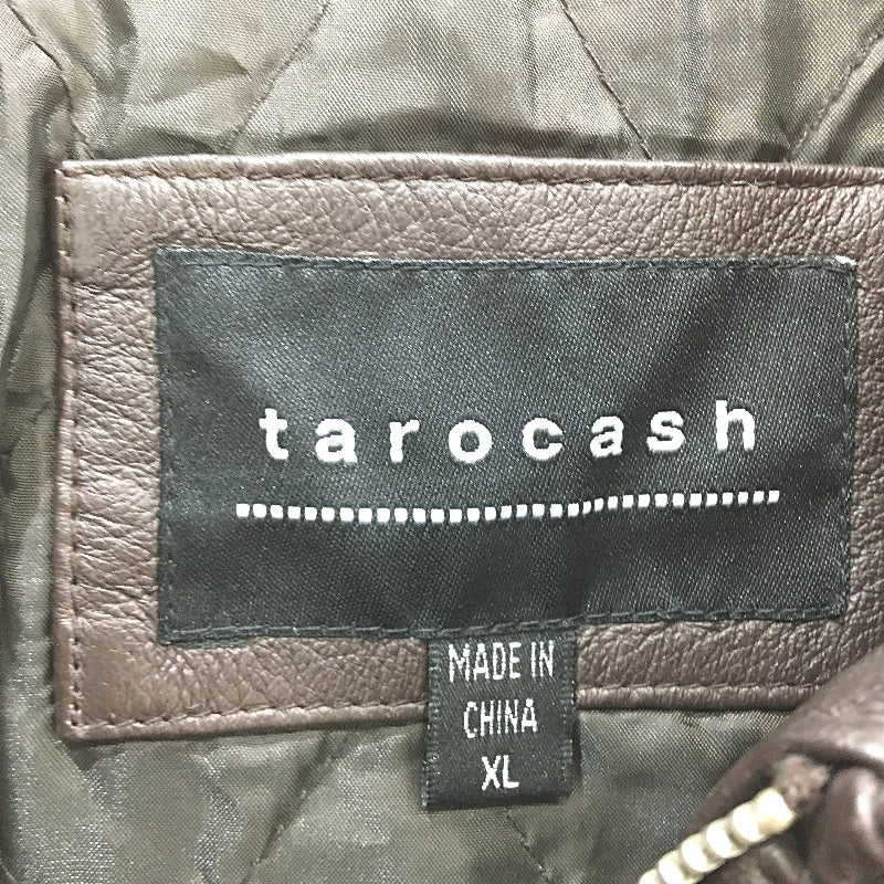 Taro Cash Chocoalte Brown Genuine Leather Fully Lined Zip Up Jacket Mens Size XL