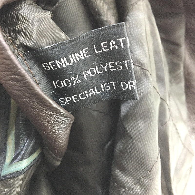 Taro Cash Chocoalte Brown Genuine Leather Fully Lined Zip Up Jacket Mens Size XL