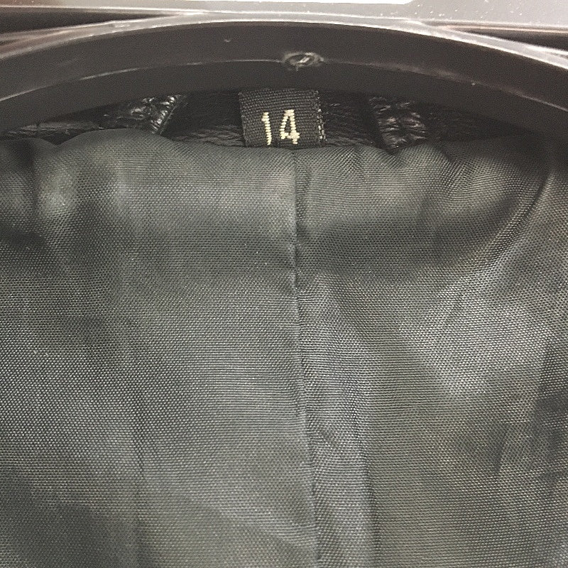 Genuine Leather Black Fully Lined Zip Up Mid Length Jacket Ladies Size 14