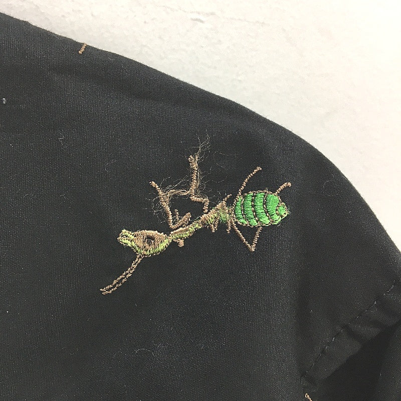 Jimmy Stuart Australia Cotton Black Bull Ant Embroidered LS Shirt Mens Size M